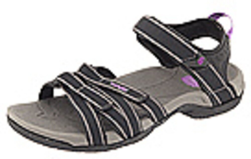 TEVA WOMENS TIRRA SANDAL, BLACK/GREY, 8 US